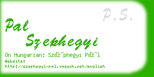 pal szephegyi business card